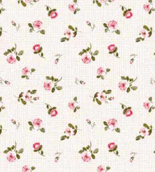 Wachstuch mit kleinen rosa Rosen – 140 cm.
