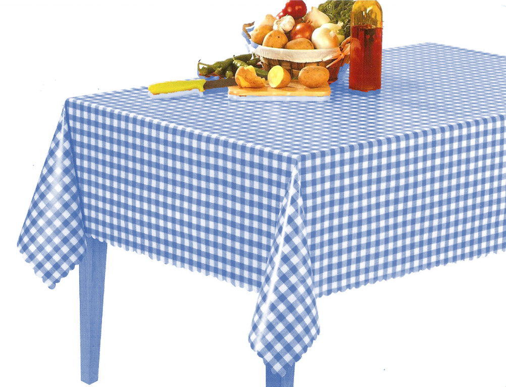 Kariertes Wachstuch – 140 cm – Blau – 20 m pro Rolle