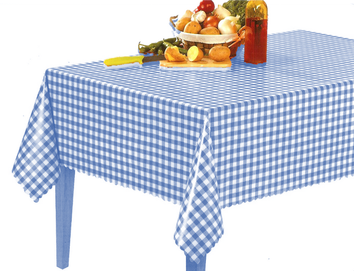 Kariertes Wachstuch – 140 cm – Blau – 20 m pro Rolle