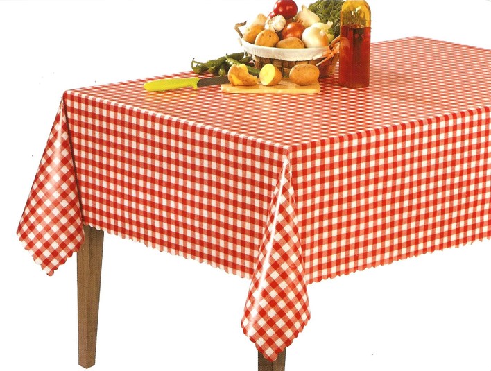 Kariertes Wachstuch – 140 cm – Rot – 20 m pro Rolle