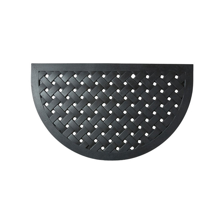 Dacore Fußmatte Halbmond 45x75 cm Gummi geflochtenes Muster schwarz