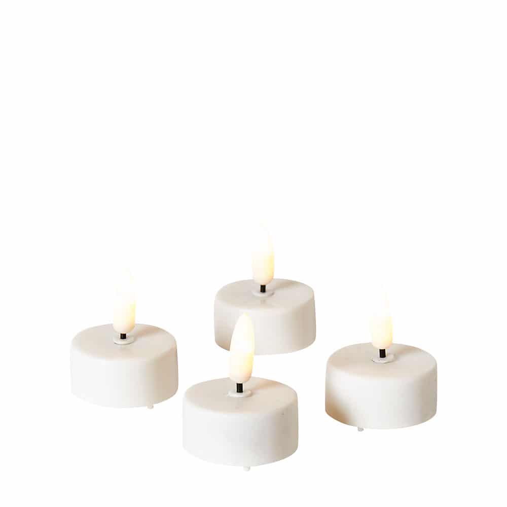 Conzept - LED-Teelicht mit 3D-Flamme und Fernbedienungsfunktion - 4 Stück.