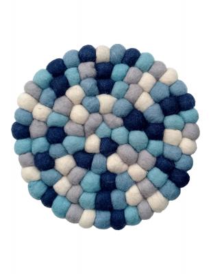 Wolluntersetzer – mehrfarbig blau – Ø 20 cm