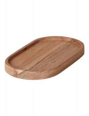 Schale mit Rand, oval, 21 x 11 cm, Akazienholz, natur