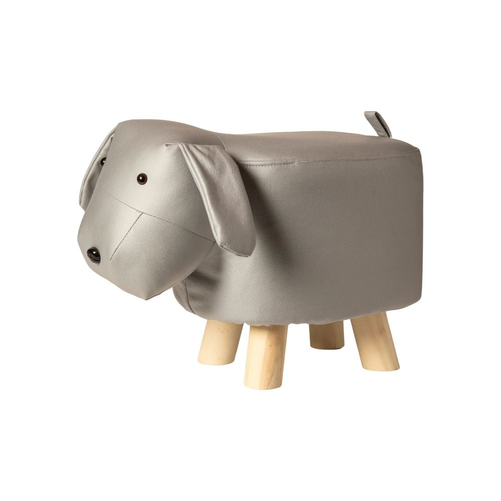 Hundehocker mit Holzbeinen 45x25x30 cm PU grau