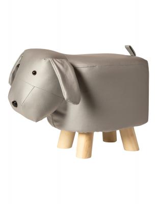 Hundehocker mit Holzbeinen 45x25x30 cm PU grau