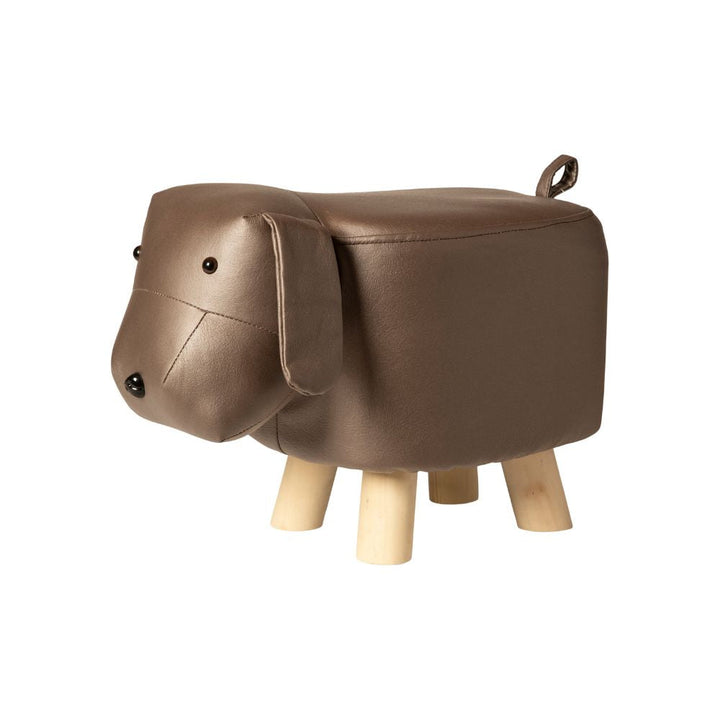 Hundehocker mit Holzbeinen 45x25x30 cm PU braun