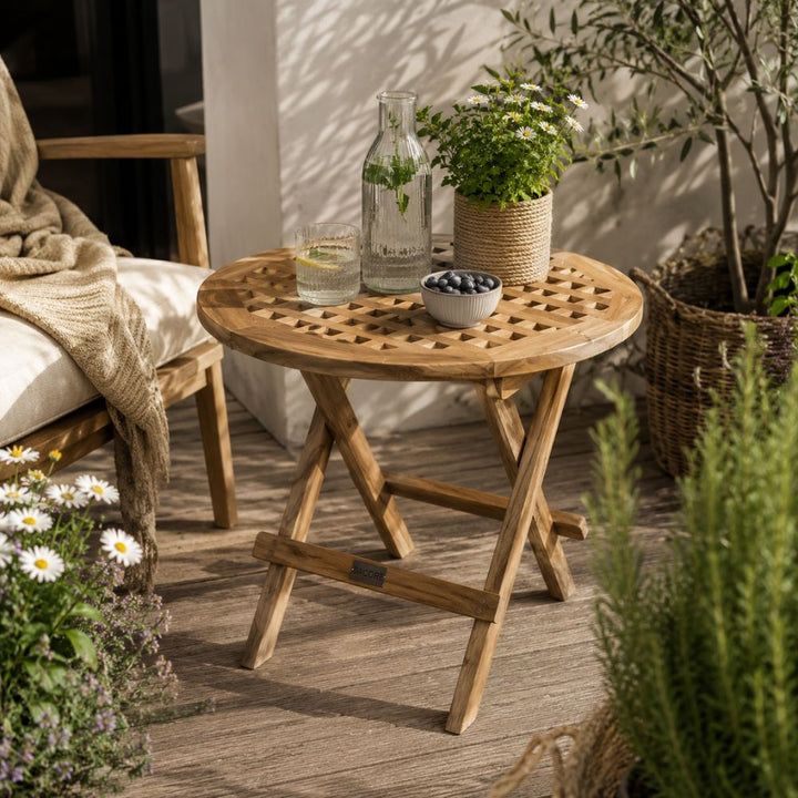 Tischrostklappe Ø50 cm Teak natur