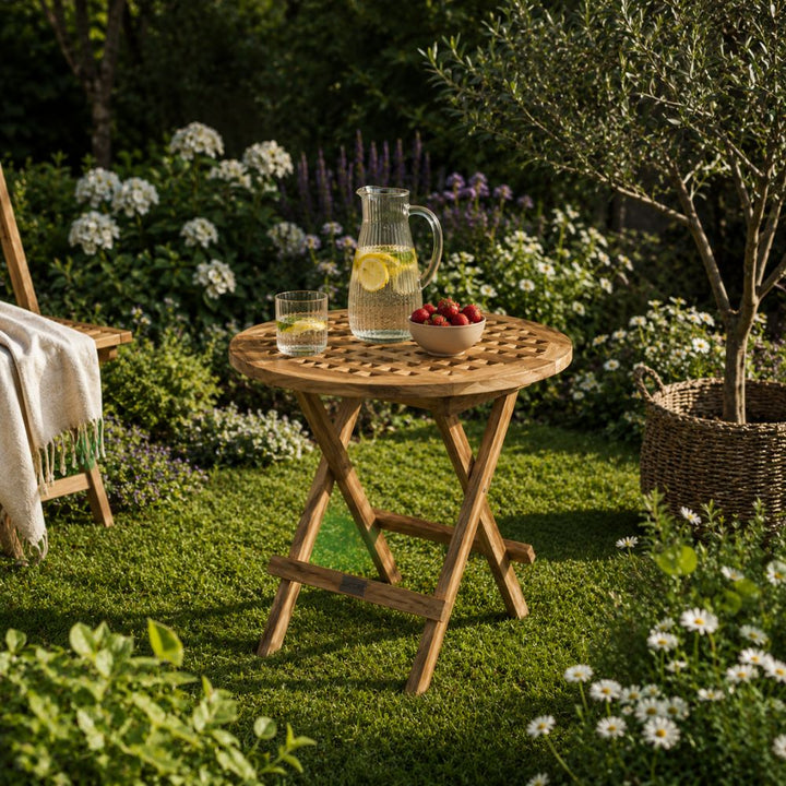 Tischrostklappe Ø50 cm Teak natur