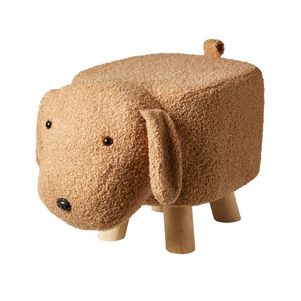 Hundehocker mit Holzbeinen in Braun - 45x25x30 cm