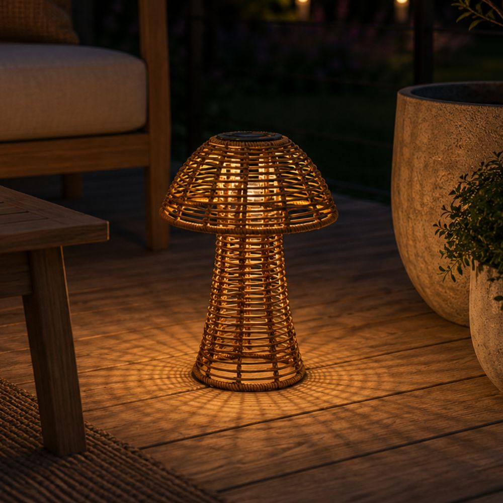 Solar lanterne mushroom lille - natur