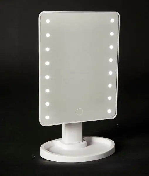 Kosmetikspiegel mit LED-Beleuchtung, 16,9 x 11,9 x 28,5 cm, Kunststoff/transparent