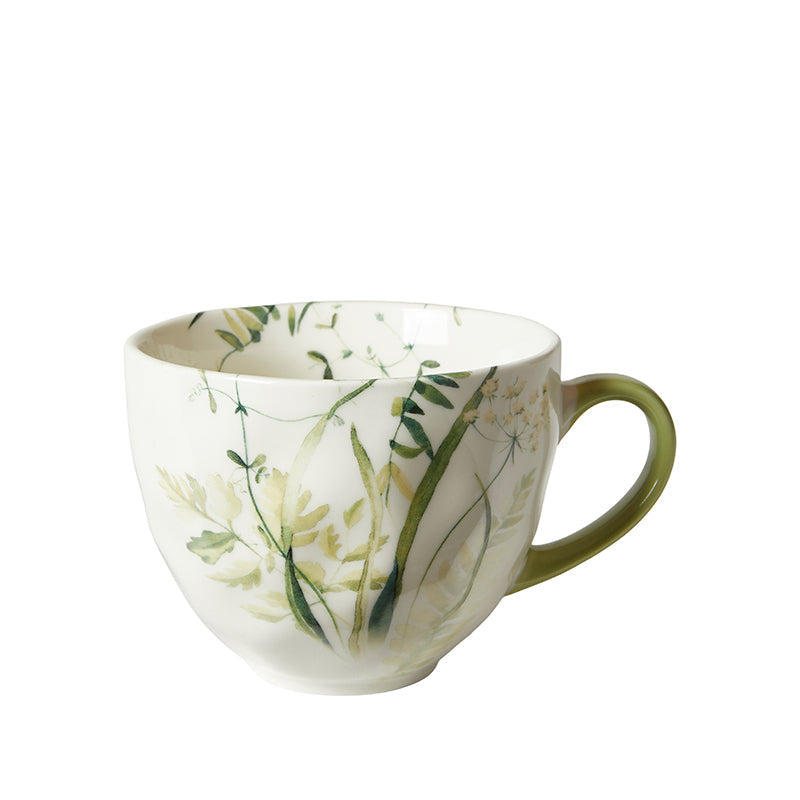 Becher Flora, 48 cl, aus Knochenporzellan, grün