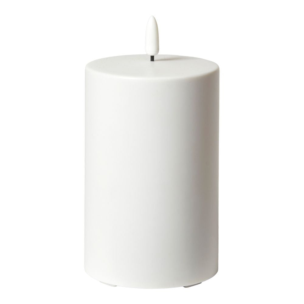 LED-Blockkerze 3D-Flamme – Ø8x12,5 cm