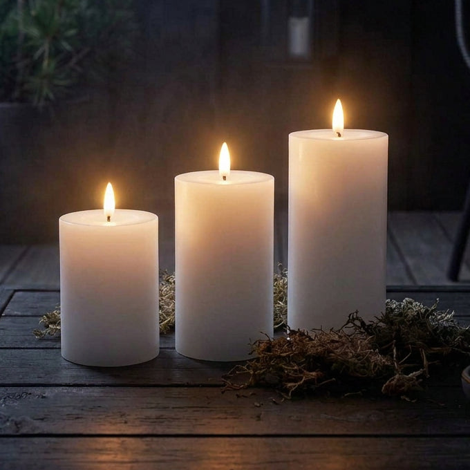 LED-Stumpenkerzen 3 Stk. mit Fernbedienung