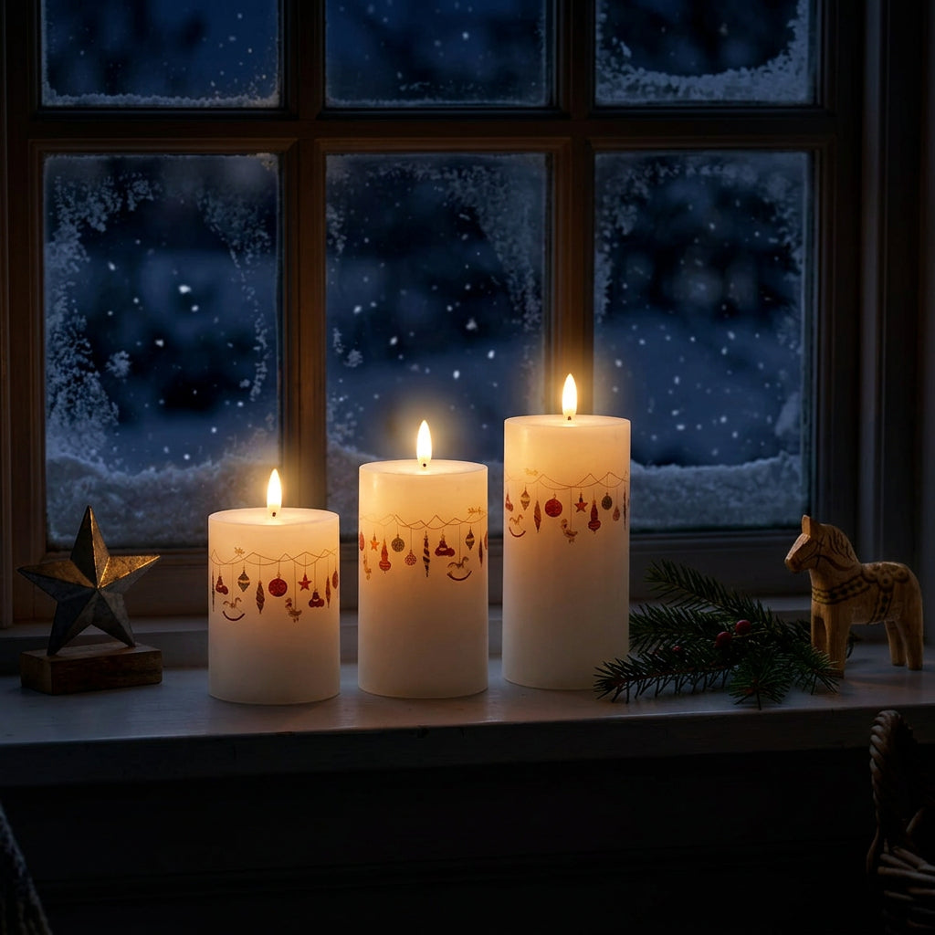 LED bloklys 3 stk - juleguirlande