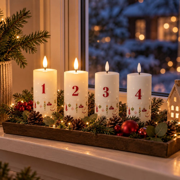 Adventskerze mit Twinkle