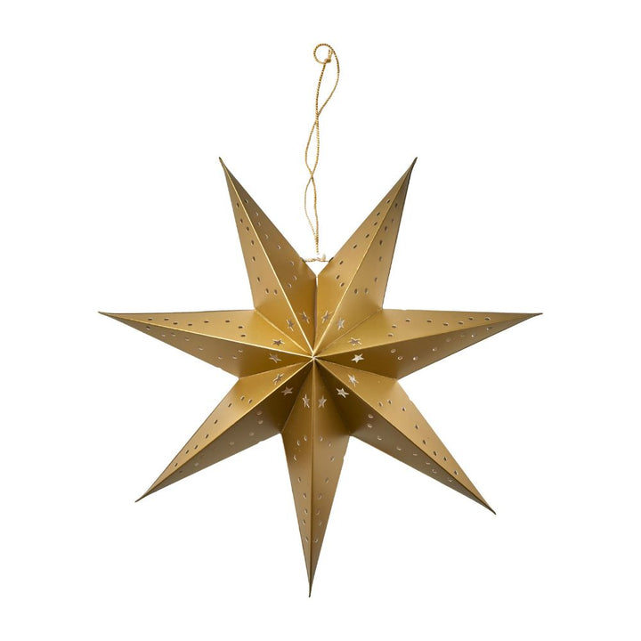 Papierstern in Goldfarbe - mit LED 40 cm