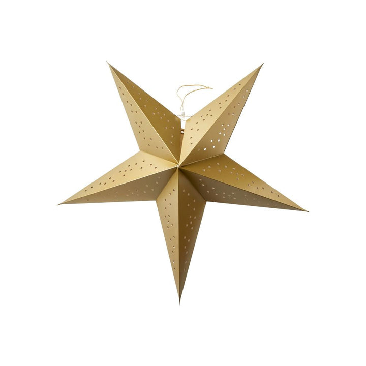 Papierstern in Goldfarbe - mit LED 60 cm