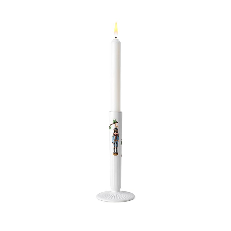 Kähler - Hammershøi Weihnachtskerzenhalter H20 weiß mit Dekoration