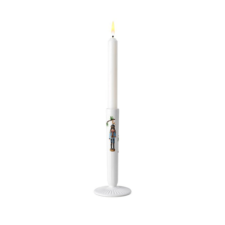 Kähler - Hammershøi Weihnachtskerzenhalter H20 weiß mit Dekoration