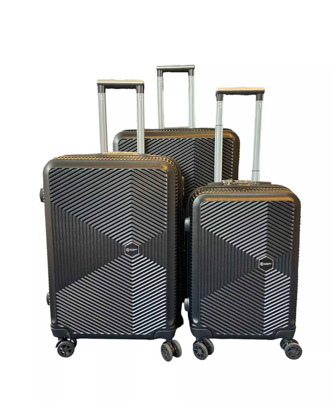 Conzept - Flugkoffer-Set, schwarz, ABS, 3-teilig, 20" + 24" + 28"