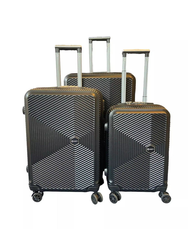 Conzept - Flugkoffer-Set, schwarz, ABS, 3-teilig, 20" + 24" + 28"