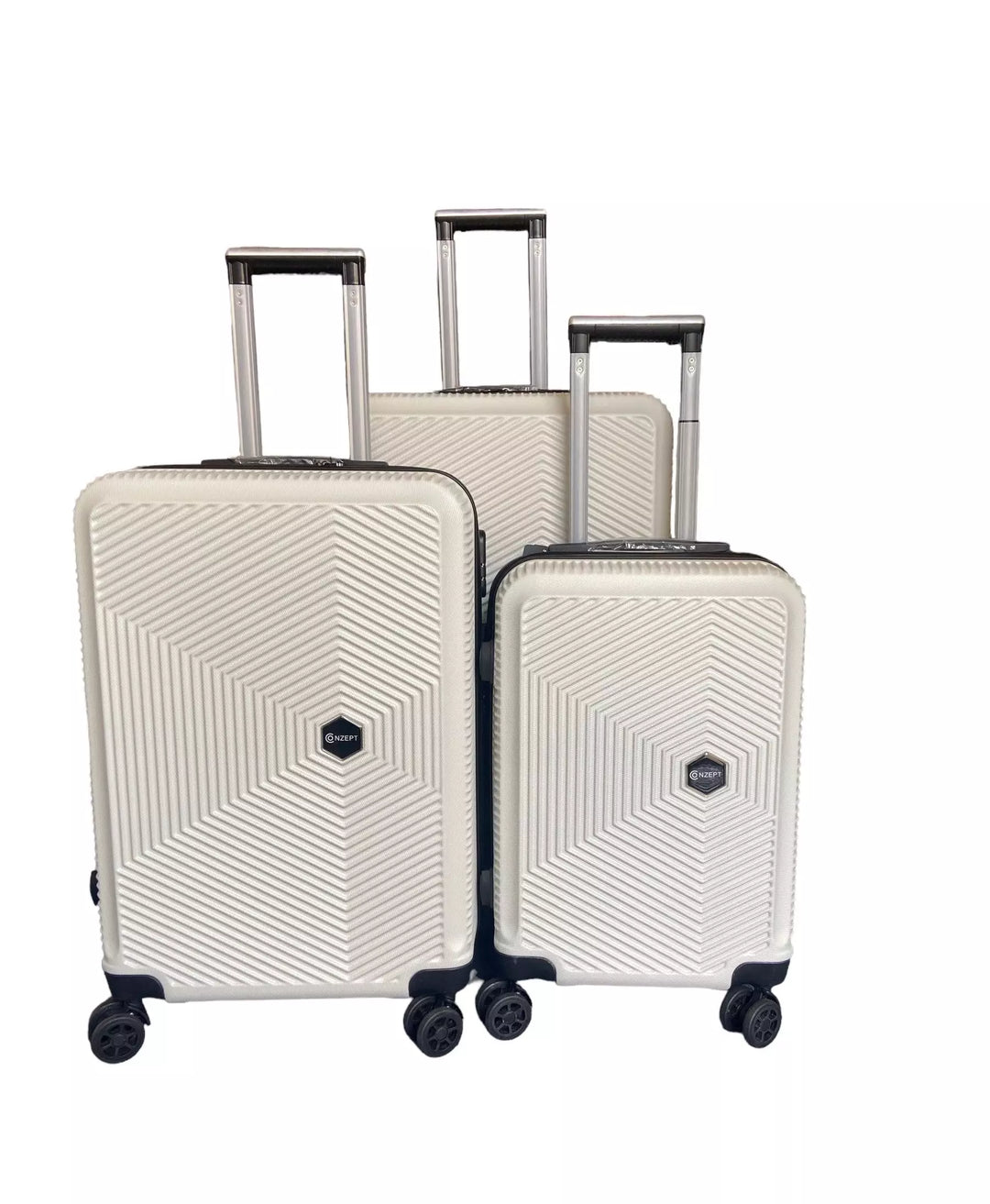 Conzept - Flugkoffer-Set, weiß, ABS, 3-teilig, 20" + 24" + 28"