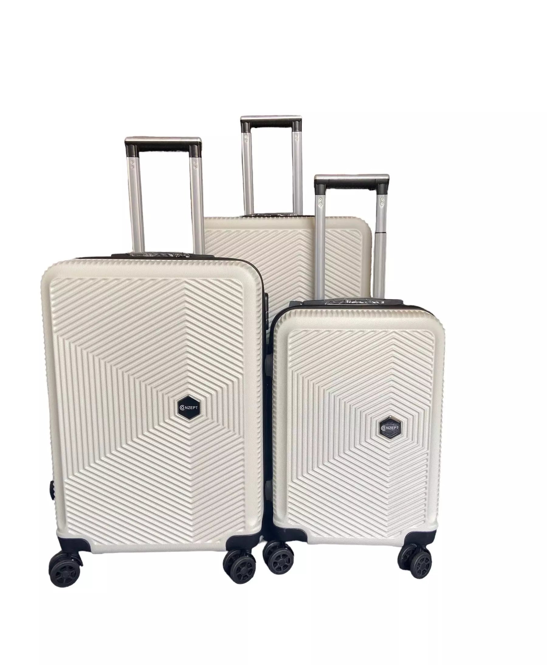 Conzept - Flugkoffer-Set, weiß, ABS, 3-teilig, 20" + 24" + 28"