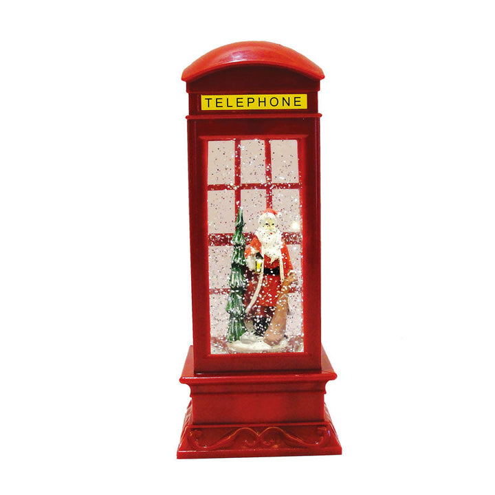 Conzept Weihnachten – Schneelaterne mit Telefonzelle – 15,5 x 27 cm