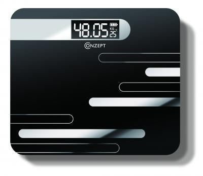 Conzept Electric – Personenwaage aus Glas, 180 kg – Schwarz