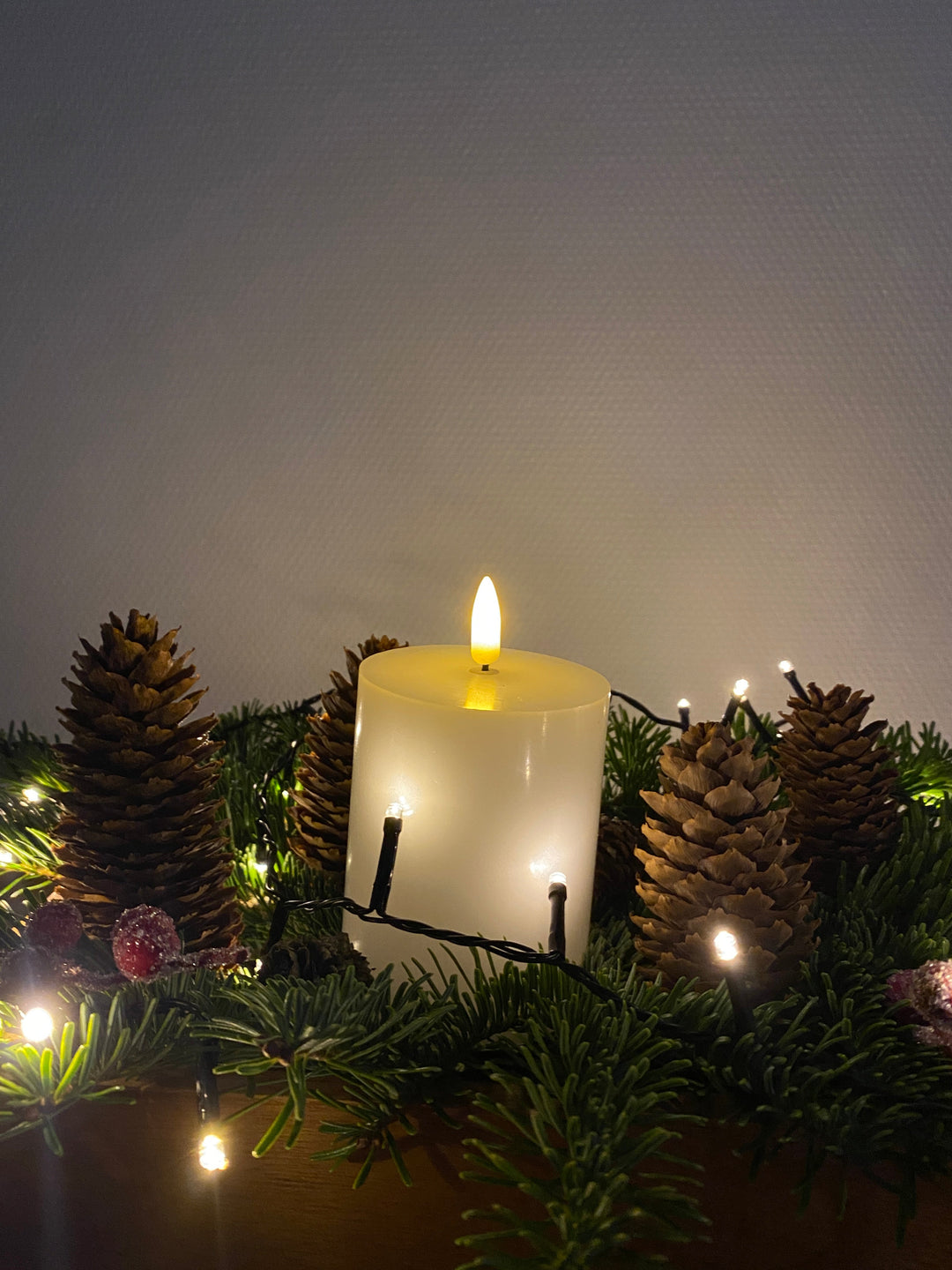 Conzept Electric – LED-Blockleuchte mit 3D-Flammeneffekt, wiederaufladbarer Chip, 7,5 x 10 cm