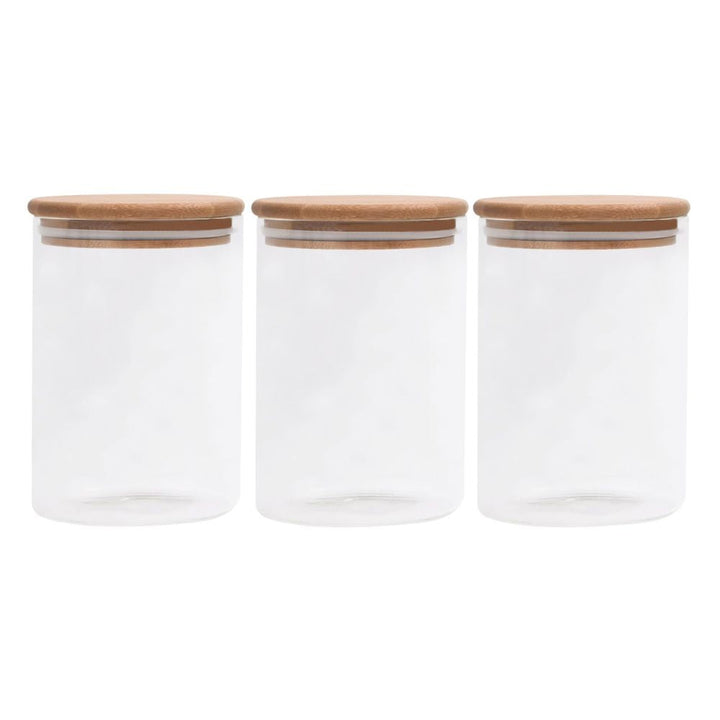 Conzept opbevaringsglas med akacielåg Ø9,5x15 cm 3 stk.