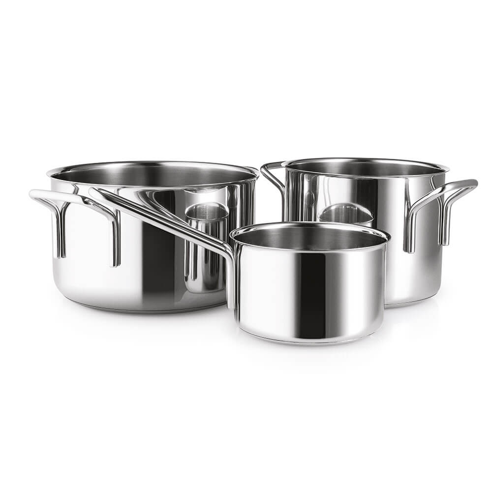 Eva Trio - Topfset 3-teilig Edelstahl (Kochtopf 1,1 l, Topf 2,2 l, Topf 3,6 l)