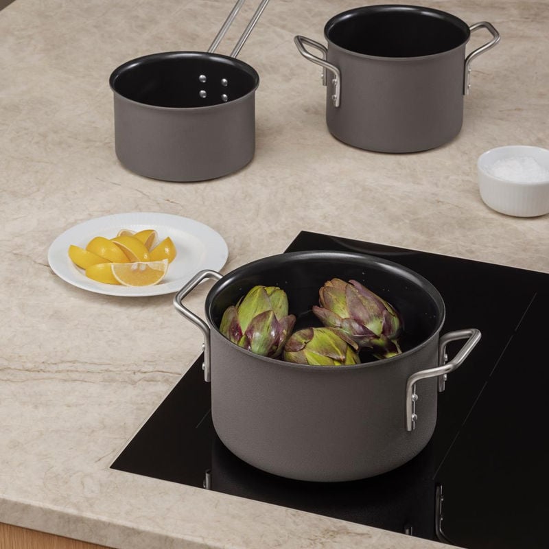 Eva Trio – Grey Line Bratpfanne Ø 28 cm – Edelstahl – Slip-Let®-Beschichtung