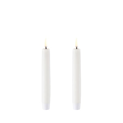 Uyuni – LED-Kerzenleuchte, 2 Stück, Ø 2,3 x H 15 cm, weiß