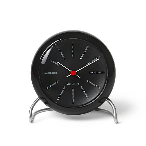 Arne Jacobsen – Bankers Tischuhr Ø11 cm schwarz