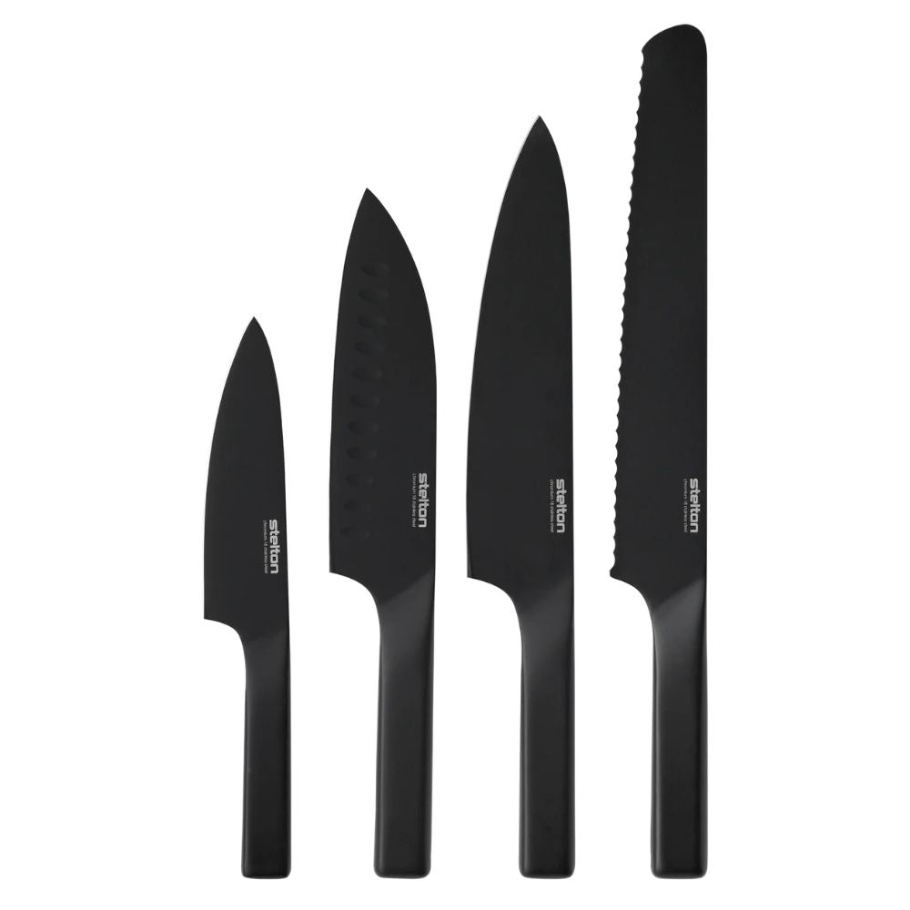 Stelton - Knivsæt Pure Black 4 dele