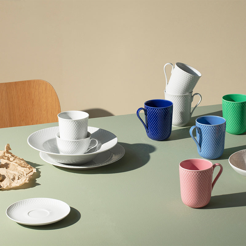 Lyngby Porzellan - Rhombe Tasse weiß 33 cl 2 Stück.