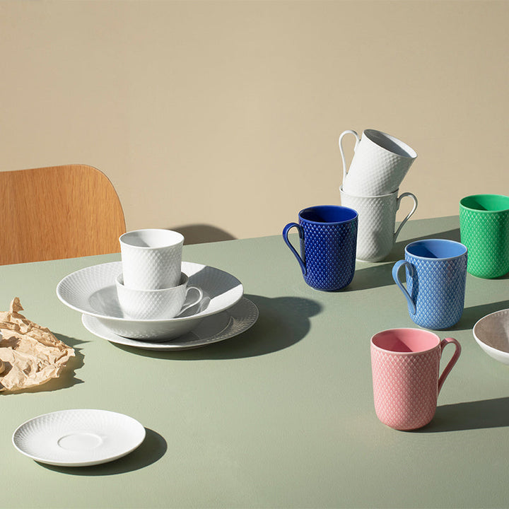 Lyngby Porzellan - Rhombe Tasse weiß 33 cl 2 Stück.