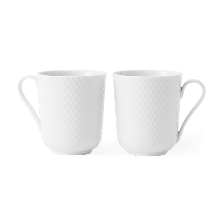 Lyngby Porzellan - Rhombe Tasse weiß 33 cl 2 Stück.
