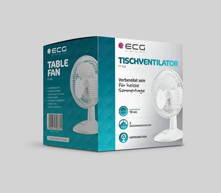 ECG FT 15a Bordventilator Ø15 cm – Hvid