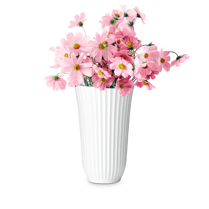 Lyngby Trompetenvase 18 cm klarweiß