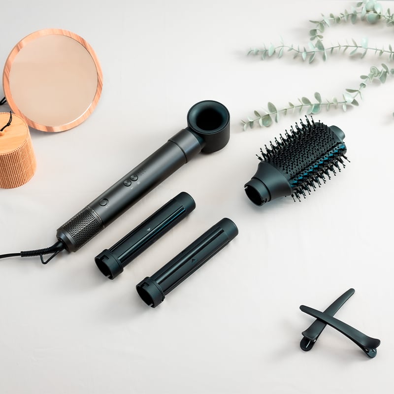 Hâws Beauty - Heißluft-Styler mit 4 Aufsätzen, 1500 W, grau