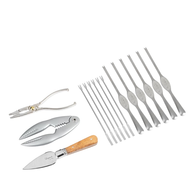 Laguiole von Hâws – Meeresfrüchte-Set, 15-teilig, inklusive Holzgeschenkbox