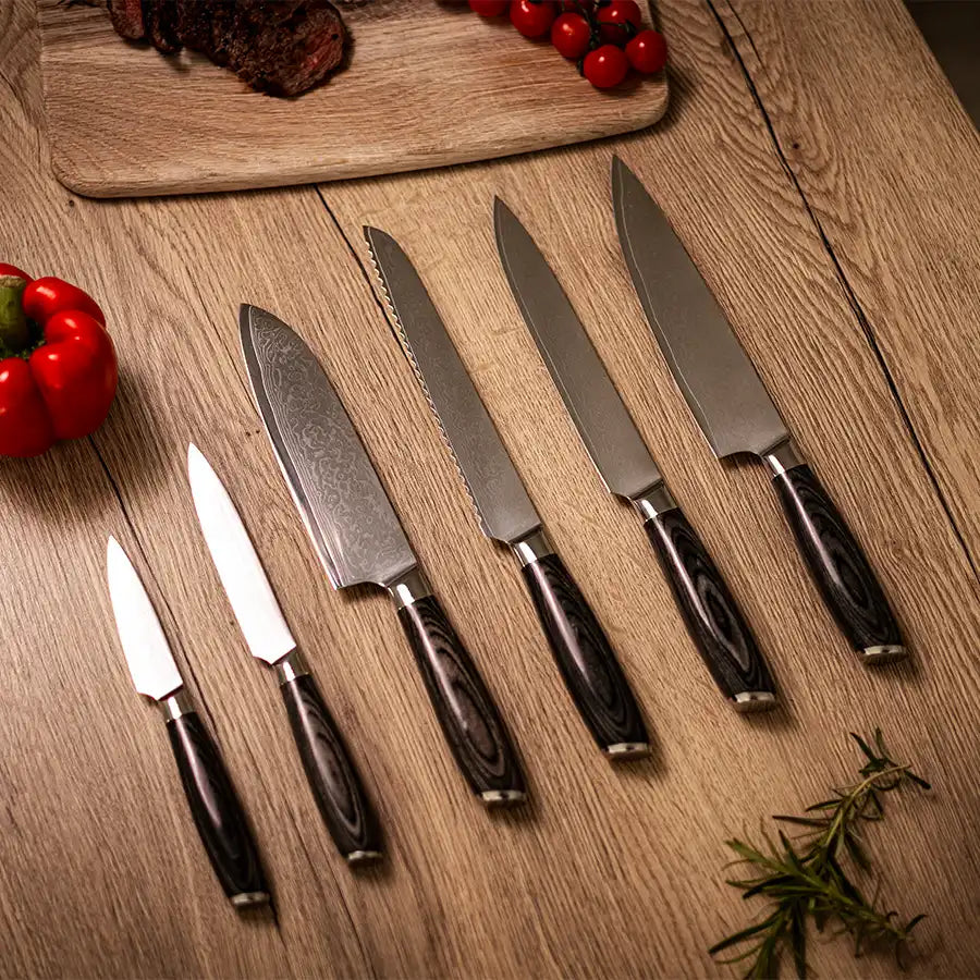 Haws - Damascus knivsæt 6 dele