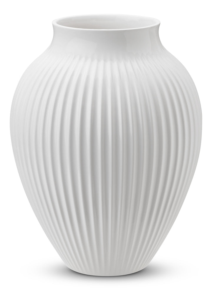 Knabstrup - Vase Rillen weiß - 20 cm