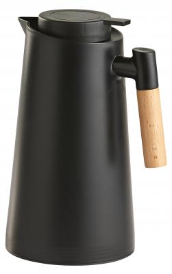 Thermoskanne mit Holzgriff, 1 Liter