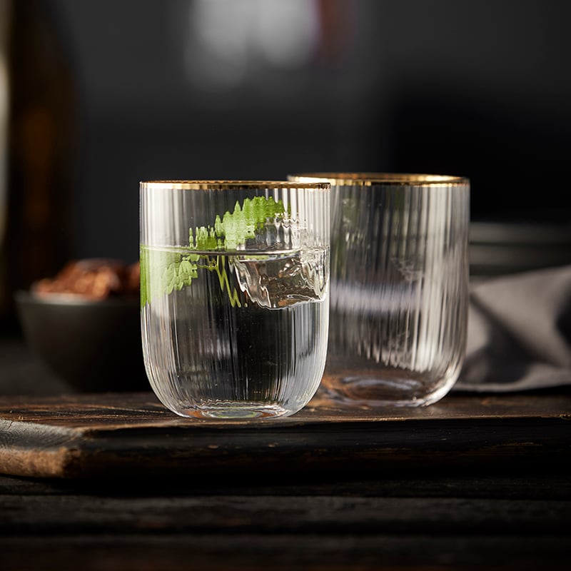 Lyngby Glass - Palermo Gold Tumbler 35 cl 4 Stück.