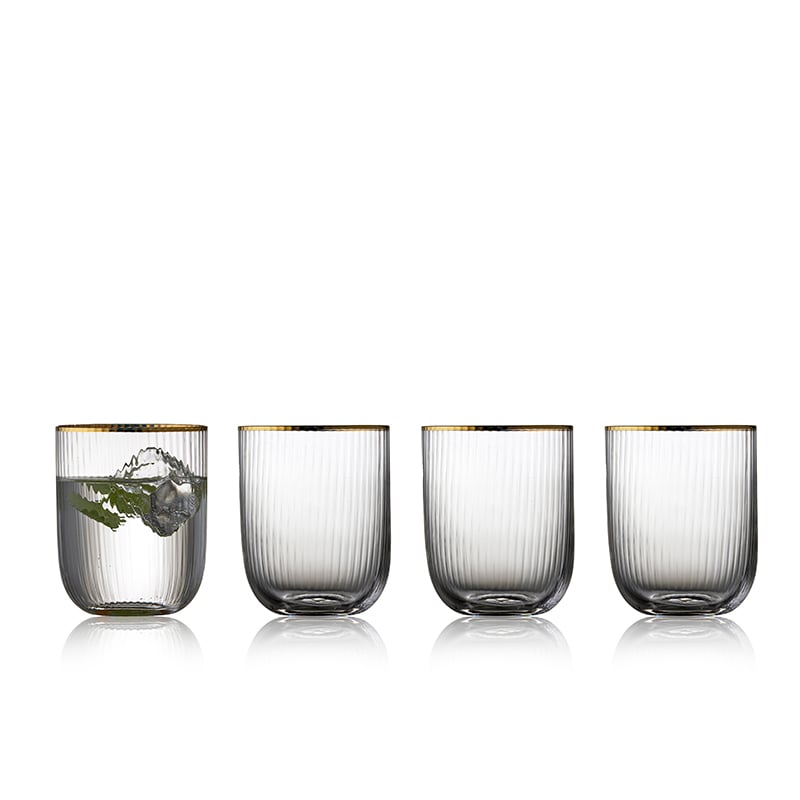 Lyngby Glass - Palermo Gold Tumbler 35 cl 4 Stück.